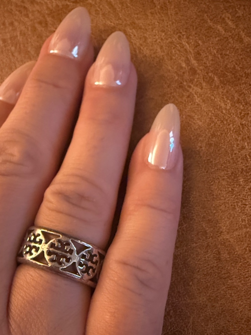 Tory Burch Silver Filigree Band Ring